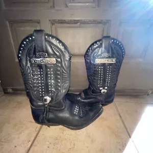 Vintage Sendra Moskito Stiefel R2866 2741 Maxi Charro schwarz Größe 40/7.5 Western - Bild 1 von 15