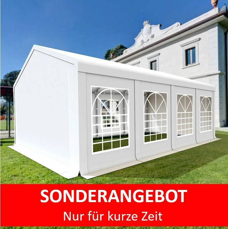 Partyzelt 5x8 Meter – Wasserdicht Mit Robuster PVC-Plane, Stahlkonstruktion & Praktischen Seiteneingängen