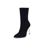 Chic Womens Warm Ankle Boots Stretched High Heels Pointy Toe Chelsea Stilettos