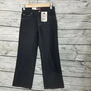 Kid's Levi Strauss & Co 549 Relaxed Straight Black Overdye Jeans Size 7X - Picture 1 of 8