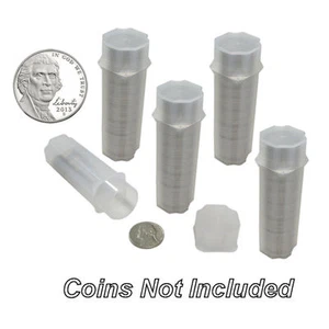 Nickel Square Coin Tubes by Guardhouse, 21mm, 5 pack - Picture 1 of 2