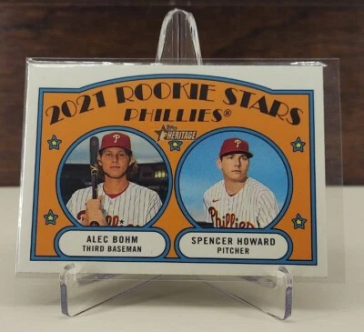 2021 Topps Heritage #11 Alec Bohm Spencer Howard Rookie Stars RC Phillies - Image 1 of 2