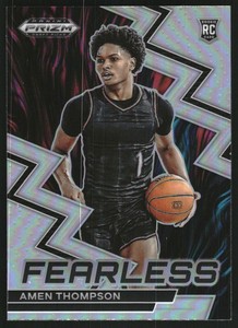 2023-24 Panini Prizm Draft Picks Fearless Prizms Silver #11 Amen Thompson 
