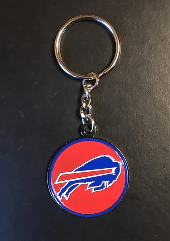 Vintage BUFFALO BILLS NFL-FOOTBALL KEY RING Metal KEY CHAIN Go Bills NEW ! Cover