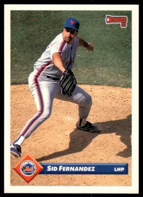 1993 Donruss Baseball Card Sid Fernandez New York Mets #566 - Image 1 of 2