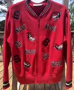 VNTG NCSU North Carolina State Wolfpack W SM Castles Sport Red Letter Jacket - Bild 1 von 13