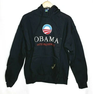 Barack Obama Kapuzenpullover 44. Präsident bestickt Unisex Gr. XL schwarz - Bild 1 von 8