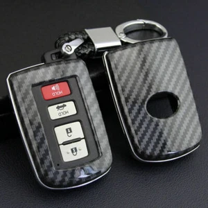 Carbon Fiber Key Fob Cover Case Shell Holder For Toyota RAV4 Camry - Bild 1 von 7