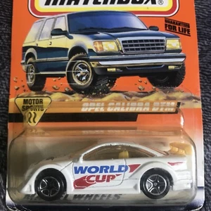 Matchbox #65 Opel Calibra DTM Motor Sports Blanco Copa del Mundo de colección 1997 - Imagen 1 de 3