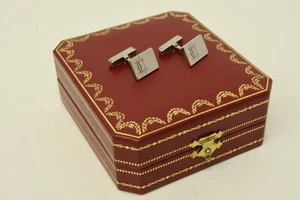 Authentic Cartier Sterling Silver 925 Cufflinks Rectangle C Decor Accessories - Picture 1 of 14