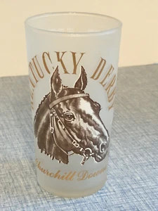 Vintage 1964 Frosted Kentucky Derby Churchill Downs Mint Julep Drinking Glass - Picture 1 of 16