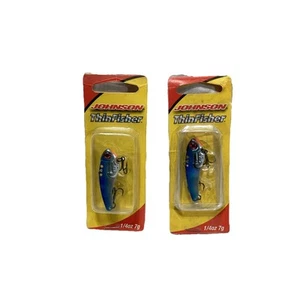2pk Johnson Thinfisher 1.75" Blade Bait 1/4 Oz Fishing Lure Blue Silver - Picture 1 of 1