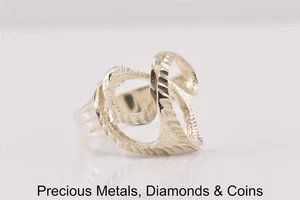 Sterling Silver Swirled Open Faced Modernist Band Ring 925 Sz: 8  - Picture 1 of 6