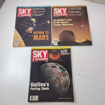 Vintage Sky & Telescope Magazine Lot 3 Issues 1992 1993 Astronomy Science Space - Image 1 of 4