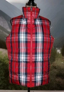 Lands' End - Classic Plaid Down Filled Full Zip Vest - Women's Size M (10/12) - Picture 1 of 5