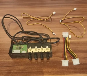 Xilence 5,25" Fan Control Frontpanel Lüftersteuer 4-Kanal + USB HUB +Kartenleser - Bild 1 von 6