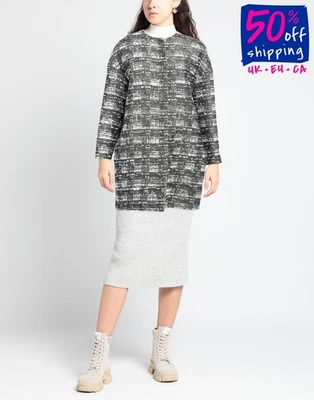 RRP€563 ANNIE P Boucle Coat IT42 US6 UK10 M Lame Effect Lined Made in Italy - Image 1 of 4