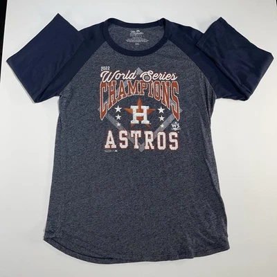 Majestic 3XL Houston Astros 2022 World Series Champions Shirt Blue Raglan Tee - Image 1 of 4