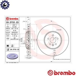 2x BRAKE DISC 09.D722.23 FOR LAND ROVER RANGE/VELAR 204DTY 2.0L PT204 2.0L 4cyl - Picture 1 of 6