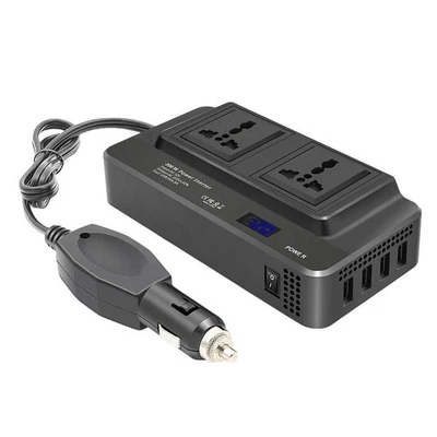 Car Vehicle 200W Power Inverter 12V to 110 / 220 VAC 4 USB Lot L1 - Image 1 of 4
