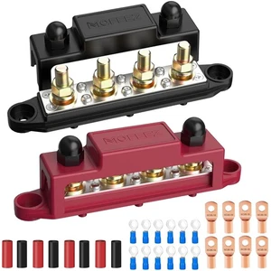 4 x 5/16" Marine Power Distribution Block - Safe & Reliable Battery Bus Bar - Picture 1 of 8