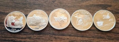 Set 2004 Five State 90% Silver Quarter.  Free ship - Image 1 of 2