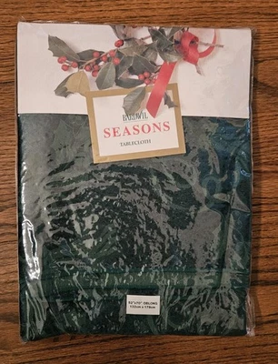 Green Bardwil Seasons Tablecloth 52x70 Oblong Christmas Elegance - New - Image 1 of 3