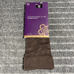 Macy's Charter Club Women's Trouser Socks Textured One Size Chocolate Brown NEW - Picture 1 of 3