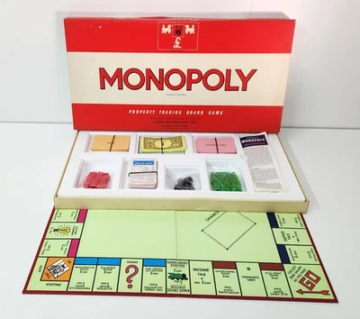 Vintage Waddingtons Monopoly Original Classic 1972 Red Box Edition - Complete - Image 1 of 4