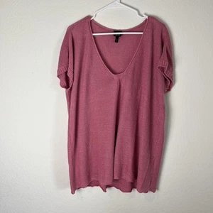 Top tejido cáñamo rosa Eileen Fisher talla grande 2X - Imagen 1 de 6