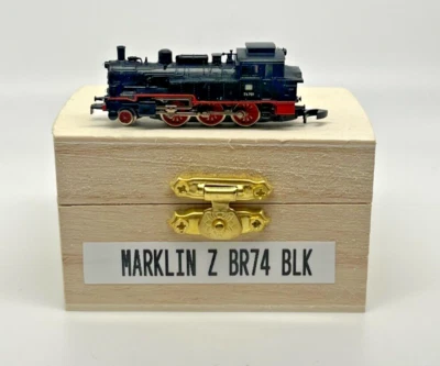 Z Scale Marklin Black BR74 Steam Locomotive Custom Wood Case - Image 1 of 4