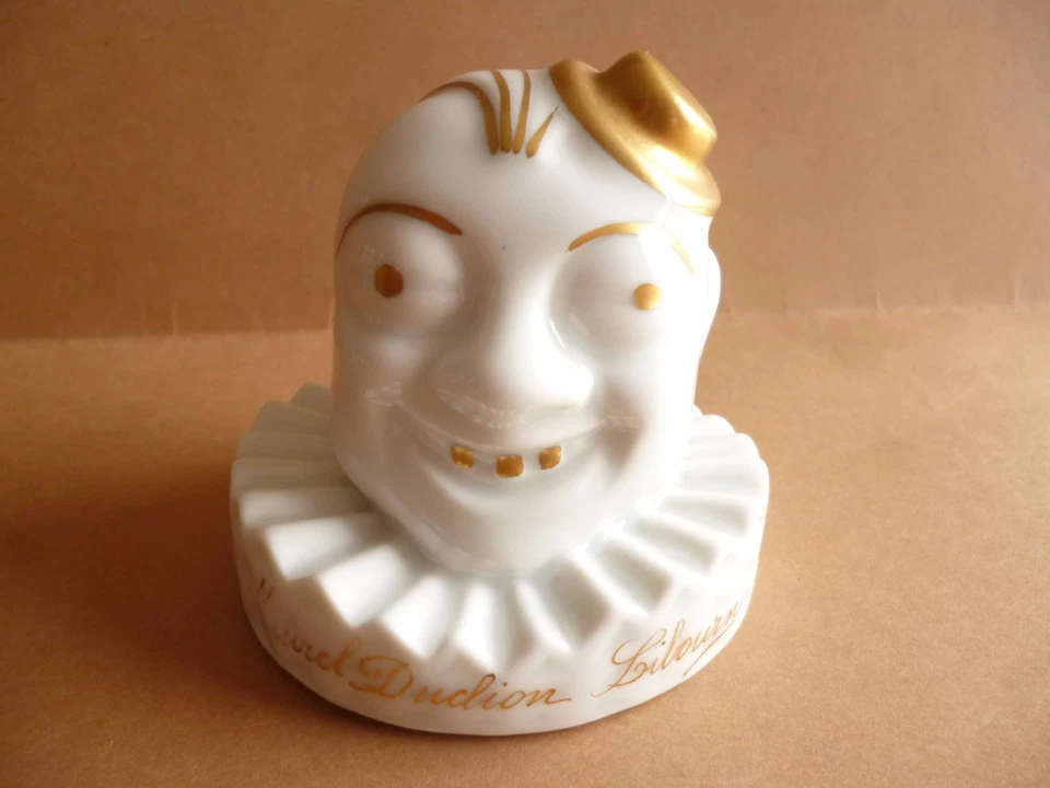 PORCELAINE DE LIMOGES H T  ART DECO  SALIERE PIERROT CLOWN PUBLICITAIRE - Photo 1/1