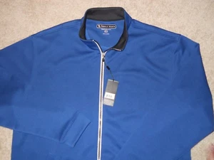 Jacket Golf Performance Pebble Beach Mens Full Zip Blue Top M L XL New - Picture 1 of 3