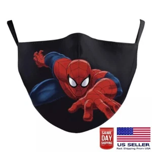 Spiderman Supereroe Maschera Viso Cartone Animato Lavabile Panno Regolabile Unisex Adulto Nuova - Foto 1 di 11