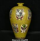 10.6"Jian Kiln Color Porcelain 12 Zodiac Animal Facial Makeup Flower Bottle Vase
