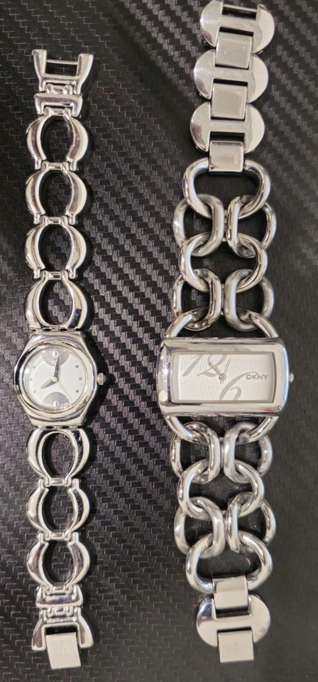 2x DKNY (NY-4367) And Swatch IRONI Stainless Steel Women's Watches - Working — 第 1/4 张图片