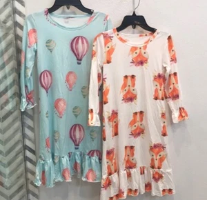 Lot of 2 Size 7/8 Little Girl Dresses, Long Sleeve ,Never Been Worn  - Picture 1 of 3