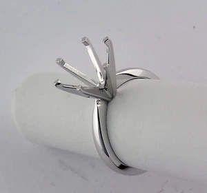 3CT Solitaire Ring Mounting 14k Solid White Gold Setting New - Picture 1 of 12