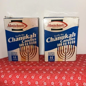 Velas de cera vintage auténticas Manischewitz Janucá parafina Asst colores 2 cajas - Imagen 1 de 4