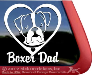 Boxer Dad | High Quality Vinyl Boxer Face Window Decal Sticker - Picture 1 of 1