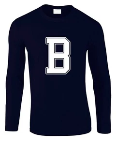 Buchstabe B Herren Langarm T-Shirt lustig Initialen Schrift Team coole Geschenkidee Name - Bild 1 von 4