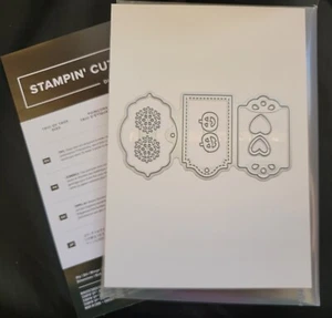 NEW Stampin' Up! TRIO OF TAGS DIES #150667 Snowflake Hearts Halloween - Picture 1 of 3
