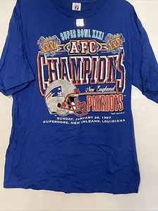 VTG 90s New England Patriots 1997 AFC Champions NFL Graphic T Shirt XL - Picture 1 of 2