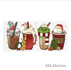 1 Piece Cup Wrap, Transfer Stickers for Glass Uv DTF Christmas Santa Cocoa - Picture 1 of 2
