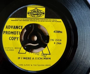 HERB ALPERT TIJUANA BRASS IF I WERE A RICH MAN PROMO 7" PYE (1967) EX ENGLAND - Picture 1 of 3