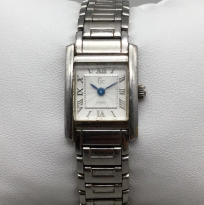 Guess Tank Watch Women 19mm Silver Tone Square Dial New Battery 6.25" - Image 1 of 4