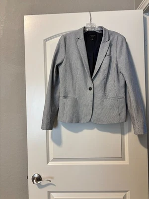 Blazer Banana Republic Mujer Calce Clásico Azul Marino y Blanco Rayas Talla 10 Foto 1 de 2