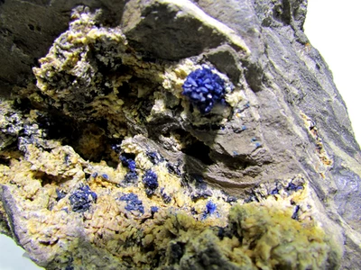 Azurit xx auf Dolomit Hand-Stufe Steinbruch Schmitt / Altenmittlau / Hessen ! - Bild 1 von 4