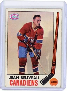 1969-70 TOPPS JEAN BELIVEAU #10 MONTREAL CANADIENS HOF VG VERY GOOD NO CREASES - Picture 1 of 2