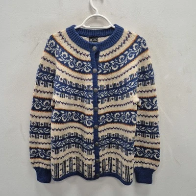 Dale of Norway Nordic 100% Wool Blue Jumper Cardigan Fair Isle Sweater Medium - Image 1 of 4